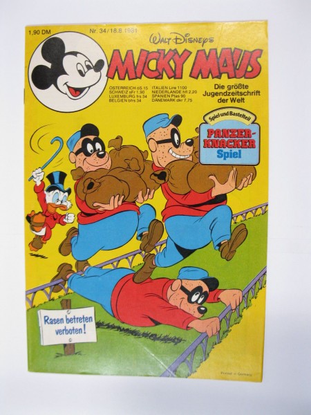 Micky Maus 1981/34 Originalheft vom 18.8.81 in Z (1-2) 54676