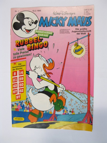 Micky Maus 1988/ 7 Originalheft vom 10.2.88 in Z (1) 55016