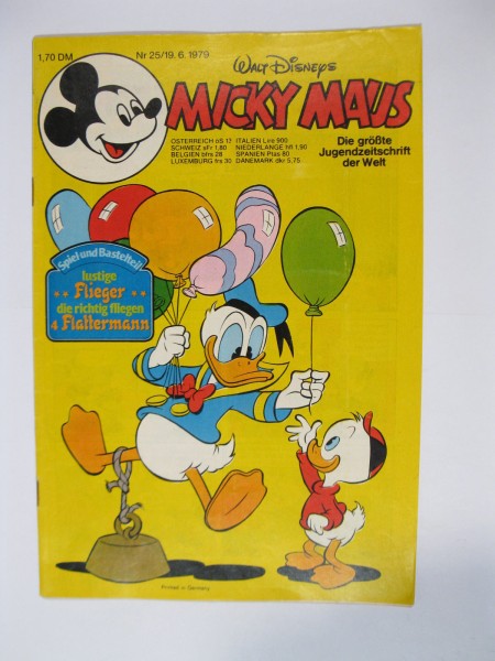 Micky Maus 1979/25 Originalheft vom 19.6.79 im Z (1-2). 77577