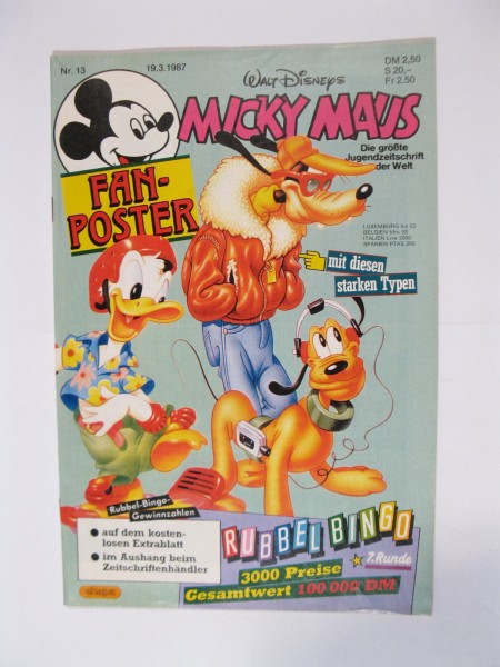 Micky Maus 1987/13 Originalheft vom 19.3.87 im Z (1). 78301