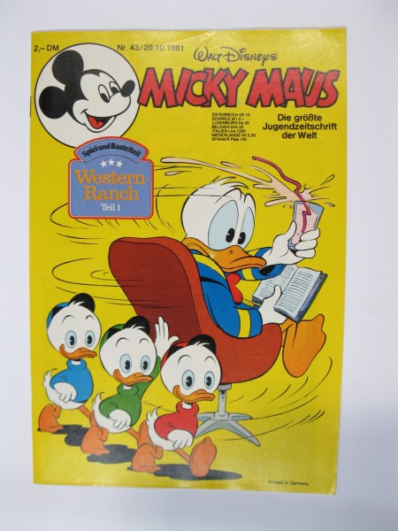 Micky Maus 1981/43 Originalheft vom 20.10.81 in Z (1) 54685