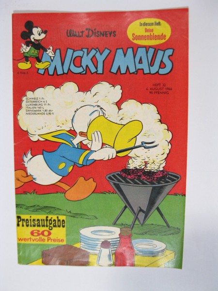 Micky Maus 1966/32 Originalheft vom 6.8.66 im Z (1-2). 75753