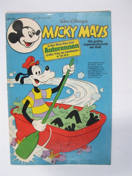 Micky Maus 1977/23 Originalheft vom 4.6.77 im Z (1-2). 77391