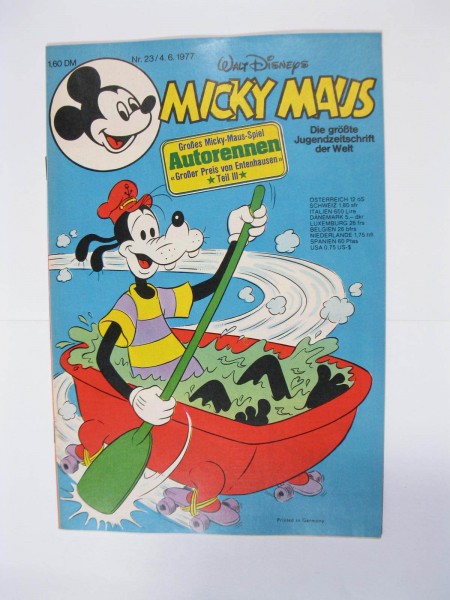 Micky Maus 1977/23 Originalheft vom 4.6.77 in Z (1-2 oS) 54454
