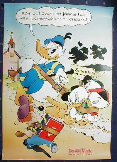 Poster Donald mit Tick,Trick,Track schönes Barks Motiv