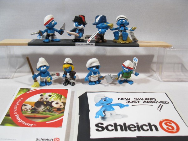 Schlumpf Neuheiten 2014: 8 Piraten Schlümpfe SCHLEICH + Extra smurf smurfs