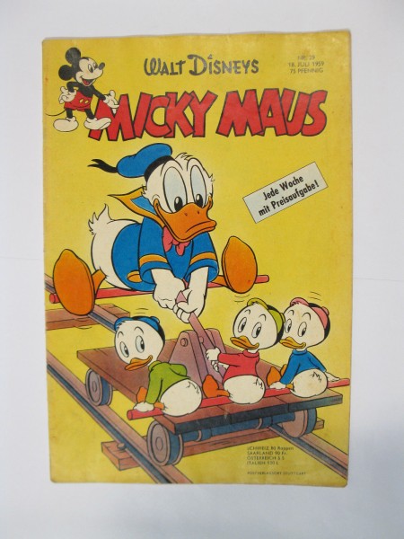 Micky Maus 1959/29 Originalheft vom 18.7.59 in Z (1-2/2). 62343