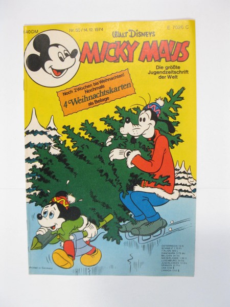 Micky Maus 1974/50 Originalheft vom 14.12.74 in Z (1-2 oS) 54330