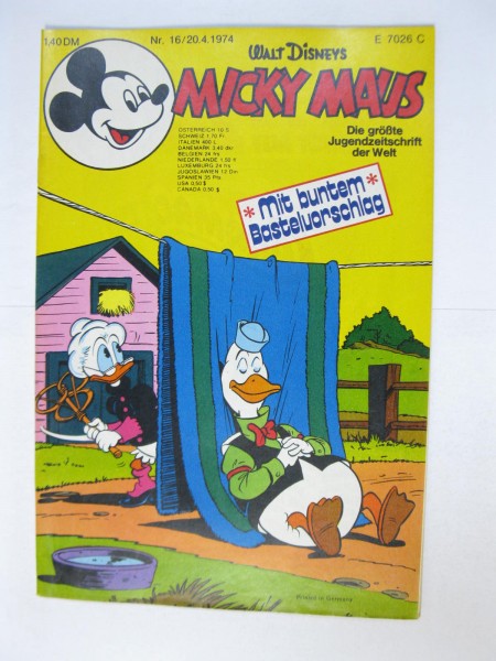 Micky Maus 1974/16 vom 20.4.74 Ehapa im Zustand (1). 126813