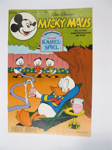 Micky Maus 1981/30 Originalheft vom 21.7.81 im Z (1). 77799