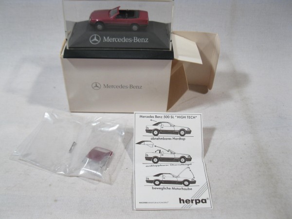 Herpa Werbemodell High Tech Mercedes 500 SL dunkelrot 1:87 h1178