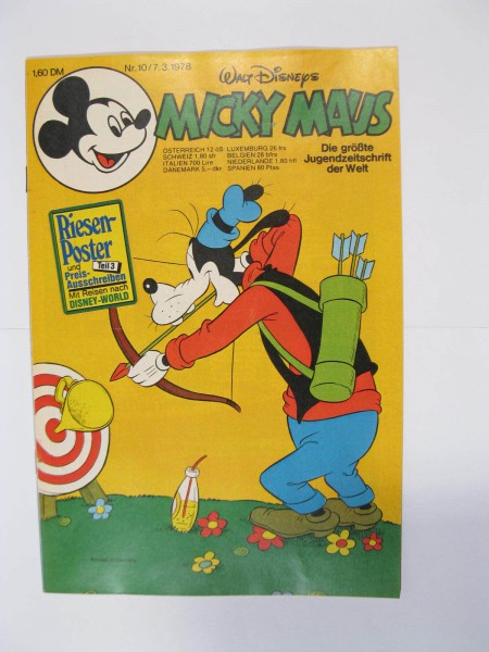 Micky Maus 1978/10 Originalheft vom 7.3.78 in Z (1 oS) 54494