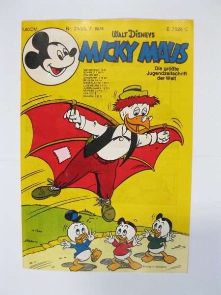 Micky Maus 1974/29 Originalheft vom 20.7.74 in Z (1 oS) 54309