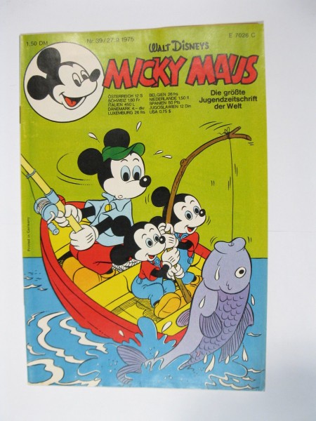 Micky Maus 1975/39 Originalheft vom 27.9.75 im Z (1). 75973