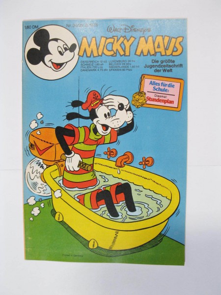 Micky Maus 1978/34 Originalheft vom 22.8.78 in Z (1-2 oS) 54518