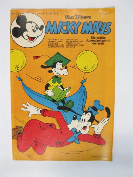 Micky Maus 1975/44 Originalheft vom 31.10.75 in Z (1-2) 58679