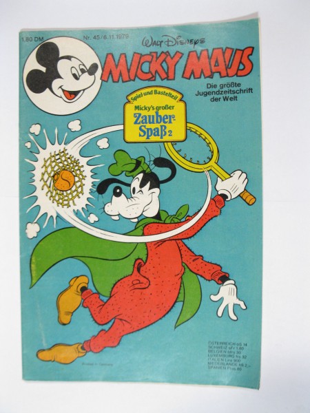Micky Maus 1979/45 Originalheft vom 6.11.79 im Z (1-2). 77619