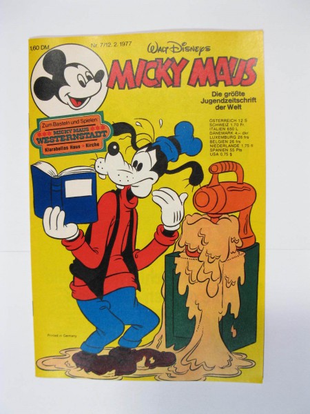 Micky Maus 1977/ 7 Originalheft vom 12.2.77 in Z (1 oS) 54438