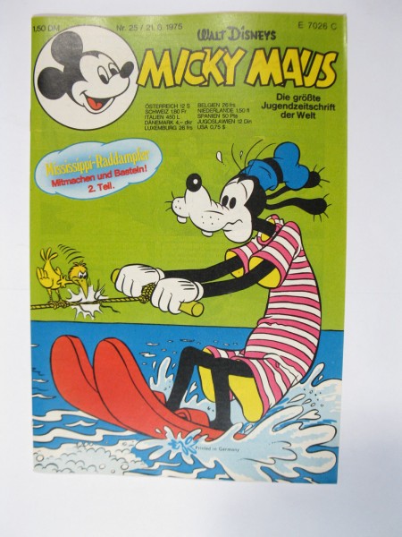 Micky Maus 1975/25 Originalheft vom 21.6.75 im Z (1). 75945
