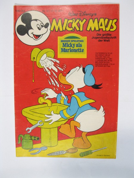 Micky Maus 1977/51 Originalheft vom 17.12.77 in Z (2 /+Beilage) 58695