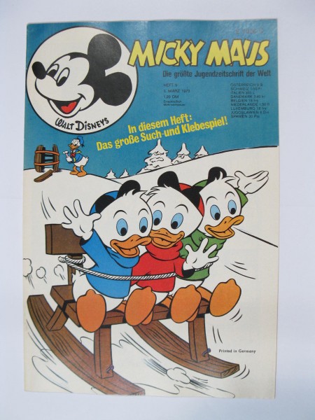 Micky Maus 1973/ 9 Originalheft vom 3.3.73 in Z (1 oS) 54238