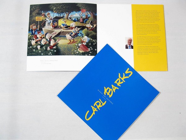 Werbeflyer für Carl Barks Lithographie "Surprise Party"