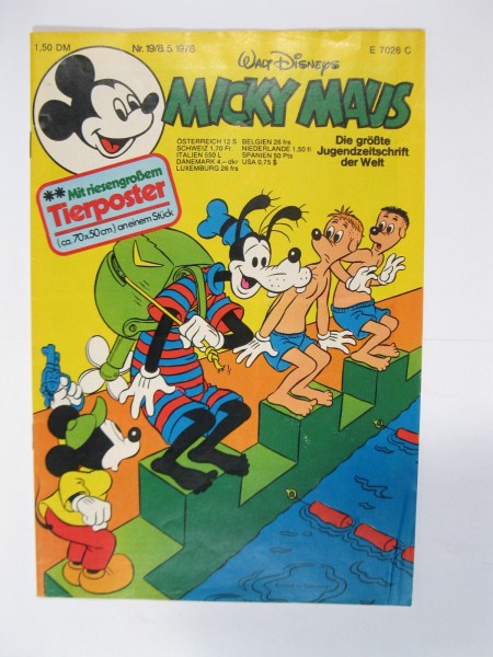 Micky Maus 1976/19 Originalheft vom 8.5.76 im Z (1-2). 77319