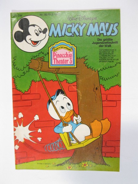 Micky Maus 1978/38 Originalheft vom 19.9.78 im Z (1-2). 77521