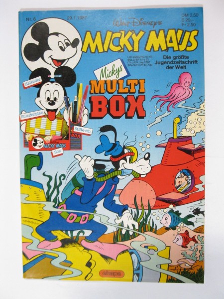 Micky Maus 1987/ 6 Originalheft vom 29.1.87 im Z (1-2). 78285