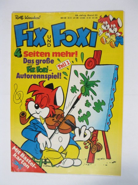 Fix und Foxi 26. Jhrg. 1978/33 + Beilage Kauka Pabel im Z (1-2). 79565