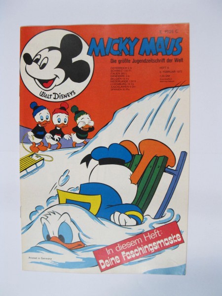 Micky Maus 1972/ 6 Originalheft vom 5.2.72 in Z (1 oS) 54182