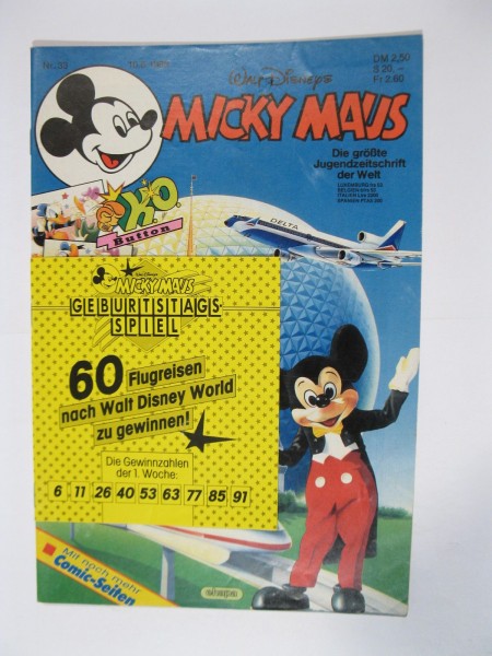 Micky Maus 1988/33 Originalheft vom 10.8.88 im Z (1-2). 78409