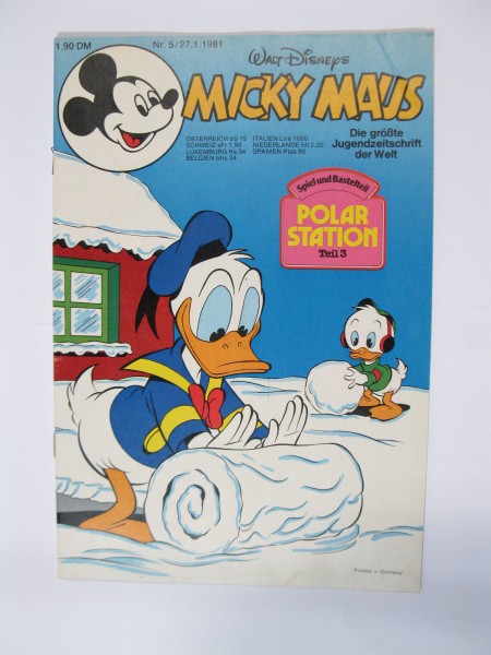 Micky Maus 1981/ 5 Originalheft vom 27.1.81 in Z (1-2) 54647