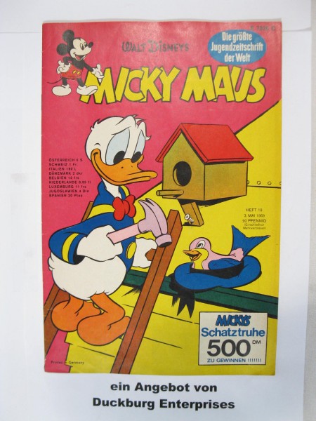 Micky Maus 1969/18 Originalheft vom 3.5.1969 in Z (1-2) 44945