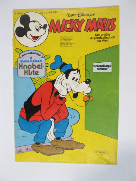 Micky Maus 1982/34 Originalheft vom 24.8.82 im Z (2). 77899