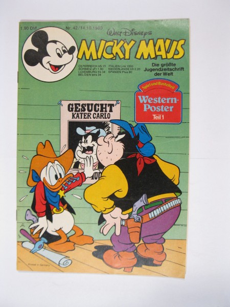Micky Maus 1980/42 Originalheft vom 14.10.80 im Z (1). 77723
