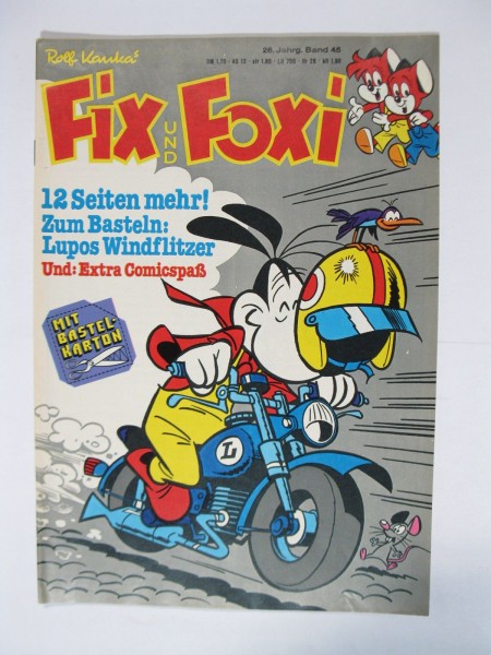 Fix und Foxi 26. Jhrg. 1978/45 + Beilage Kauka Pabel im Z (1). 79553