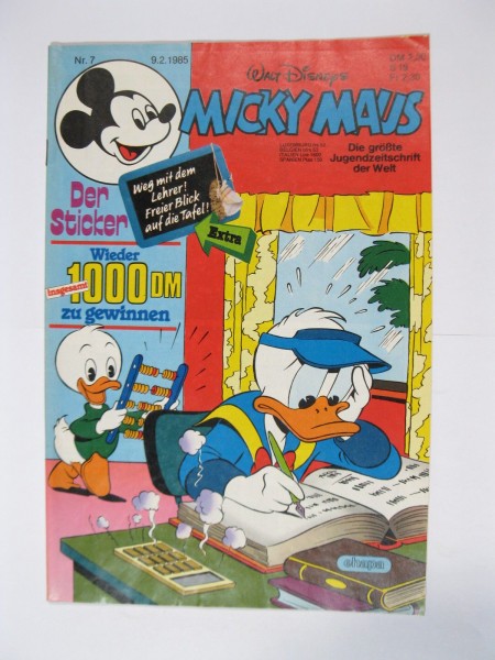 Micky Maus 1985/ 7 Originalheft vom 9.2.85 im Z (1-2). 78133