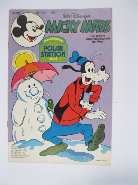 Micky Maus 1981/ 4 Originalheft vom 20.1.81 im Z (1). 77745