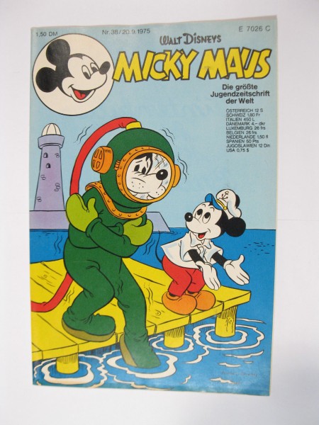 Micky Maus 1975/38 Originalheft vom 20.9.75 im Z (1). 75971