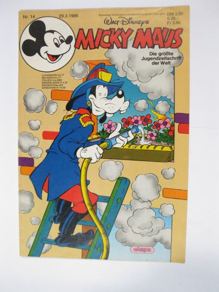 Micky Maus 1986/14 Originalheft vom 29.3.86 im Z (1). 78201