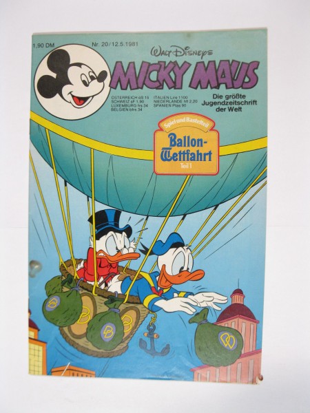 Micky Maus 1981/20 Originalheft vom 12.5.81 im Z (2). 77779