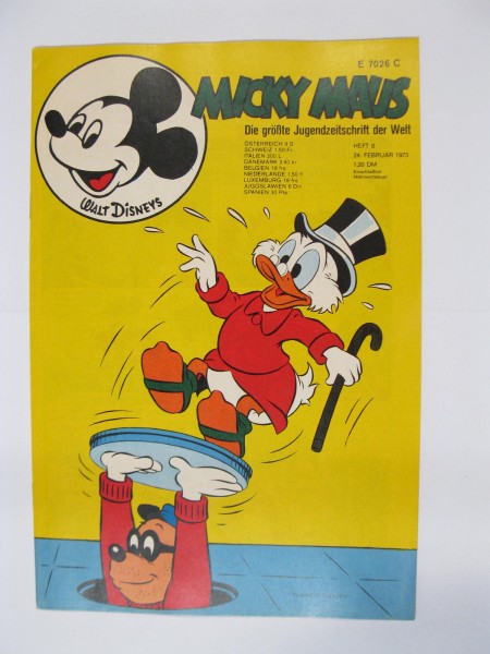 Micky Maus 1973/ 8 Originalheft vom 24.2.73 in Z (1-2 oS) 54237