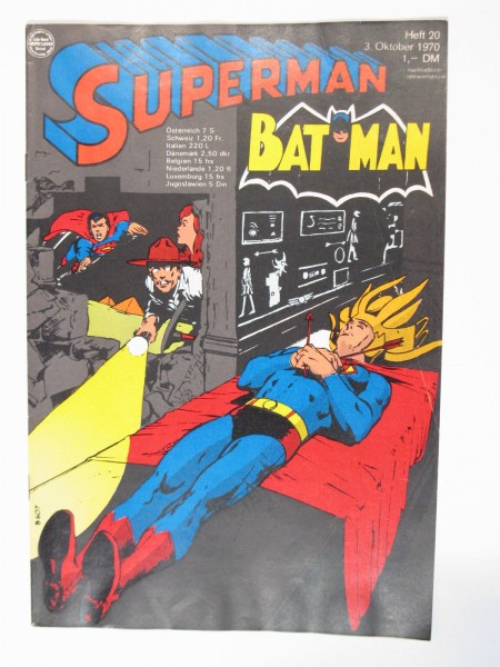 Superman Comic 1970/20 Ehapa im Zustand (1/1-2). 63735