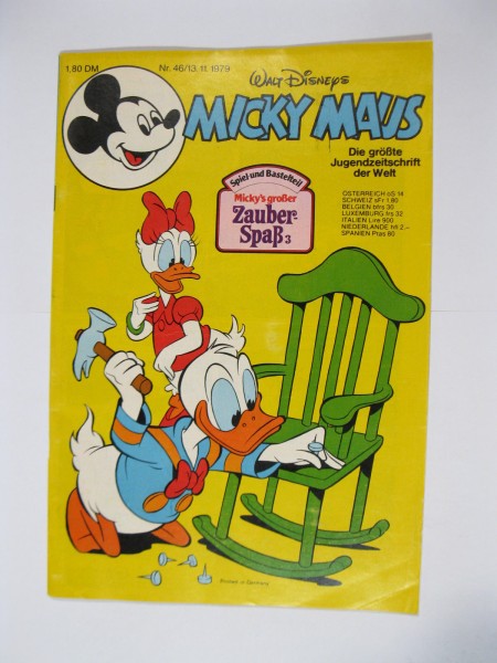 Micky Maus 1979/46 Originalheft vom 13.11.79 im Z (1/1-2). 77625