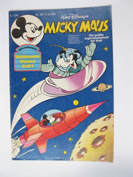 Micky Maus 1981/38 Originalheft vom 15.9.81 im Z (1-2). 77815