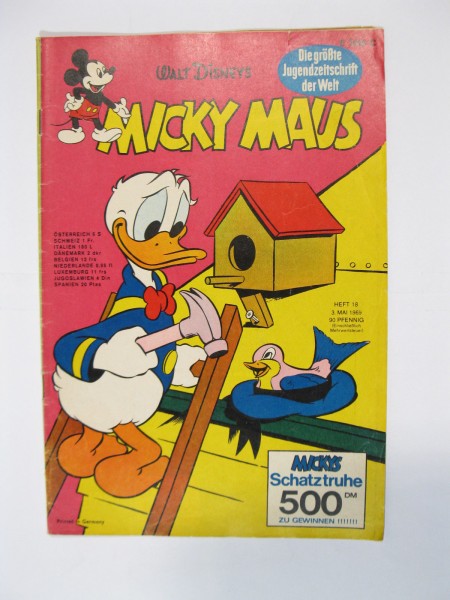 Micky Maus 1969/18 Originalheft vom 3.5.69 in Z (2 oS) 57196