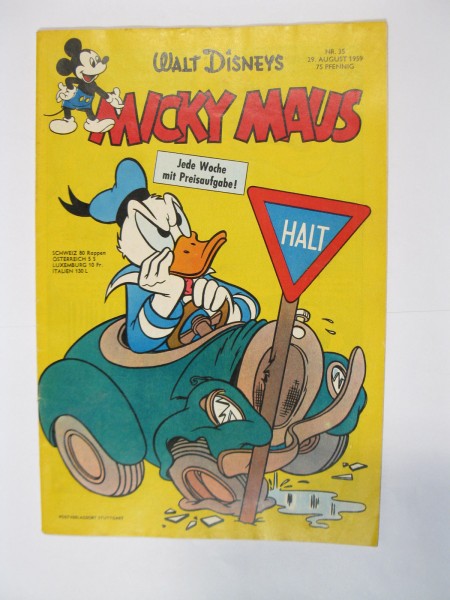 Micky Maus 1959/35 Originalheft vom 29.8.59 in Z (1-2). 62349