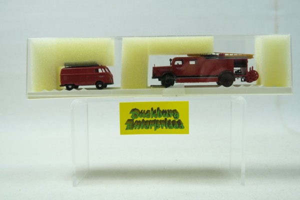 Brekina 1:87 LKW 9010 Sondermodell Feuerwehr Mannheim VW T1 und MB 173303