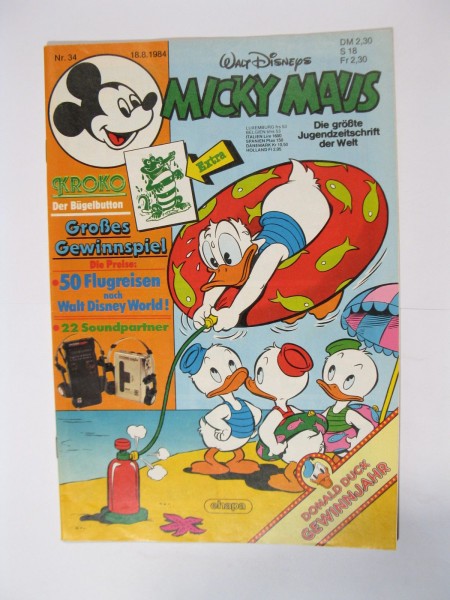 Micky Maus 1984/34 Originalheft vom 18.8.84 im Z (1). 78085